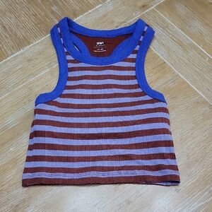 Madewell Ecovera Stripe Negroni Cropped Tank XS NWT